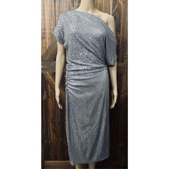 Gibson Latimer Gunmetal Sequin Formal Dress Size Small Msrp $129 - Picture 1 of 7